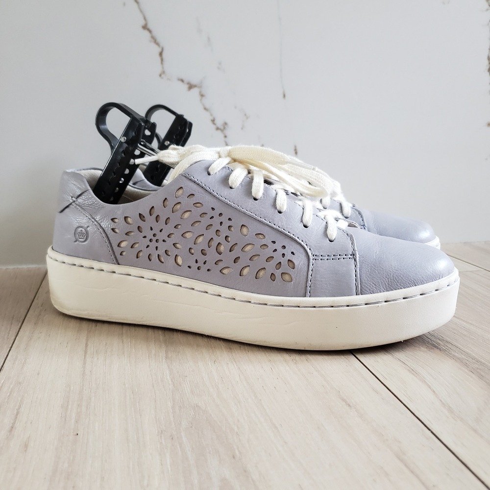 Born Mira Laser Sneakers Womens 9.5 Blue Leather Slip On Comfort - Picture 5 of 8